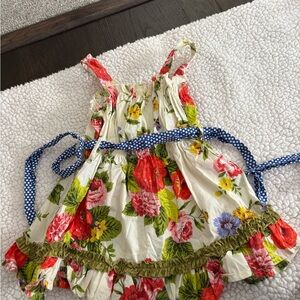 Matilda Jane Floral Dress with Red and Green Accents